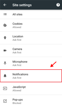 Click on Notifications